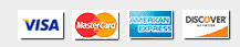 We accept Mastercard, Visa, Discover, and American Express